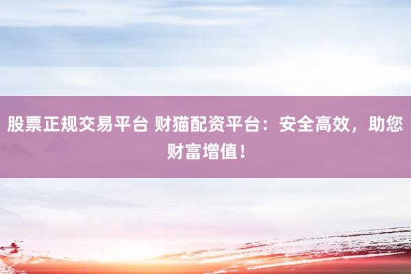 股票正规交易平台 财猫配资平台：安全高效，助您财富增值！