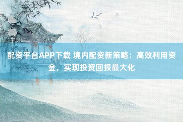 配资平台APP下载 境内配资新策略：高效利用资金，实现投资回报最大化