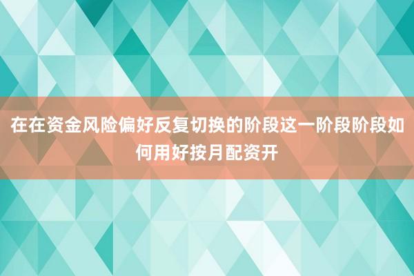 在在资金风险偏好反复切换的阶段这一阶段阶段如何用好按月配资开