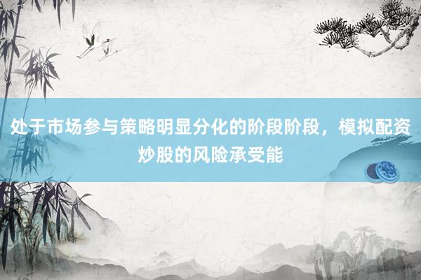 处于市场参与策略明显分化的阶段阶段，模拟配资炒股的风险承受能