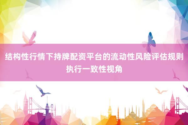 结构性行情下持牌配资平台的流动性风险评估规则执行一致性视角